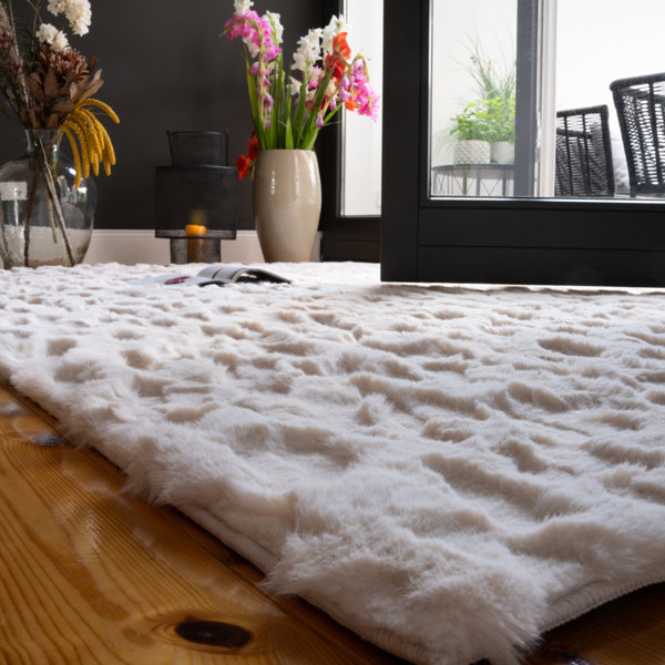 Montay Uni Hand Tufted Area Rug, Rectangular 120 x 170cm, Ivory