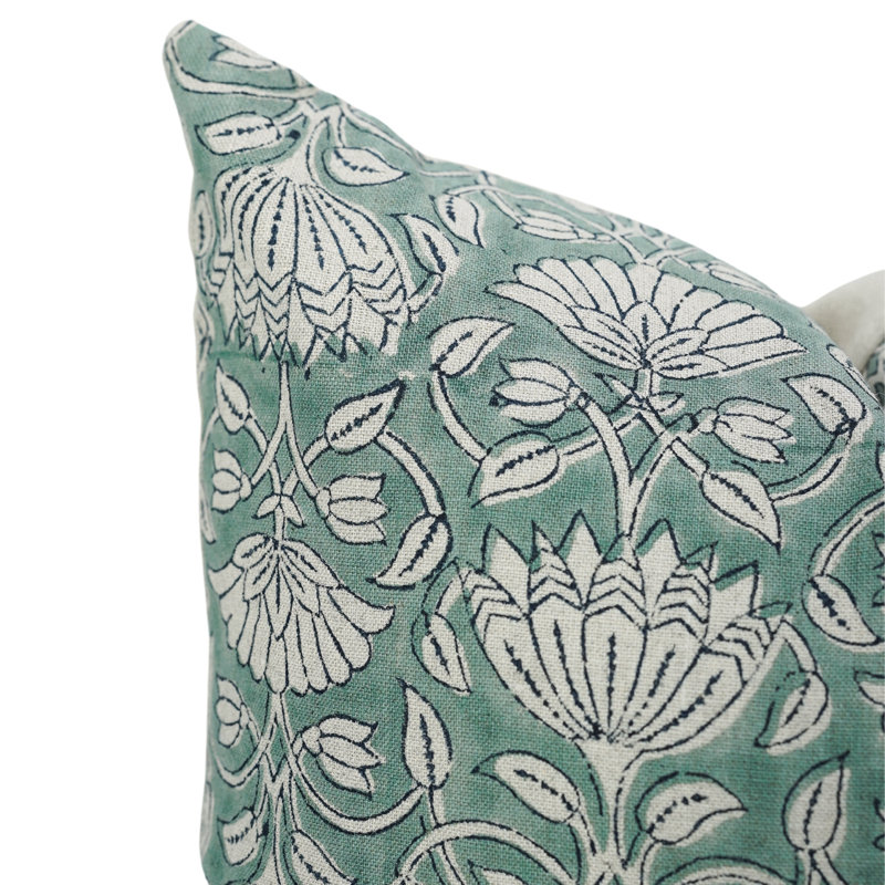 Housse de coussin en coton Floral, H 14 po x l 14 po