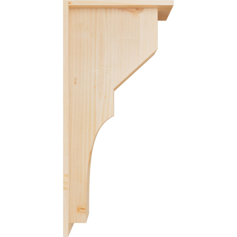 Corbeau Monterey avec plaque arrière, H 30 po x l 5,5 po x P 14 po, Sapin de Douglas, Lisse