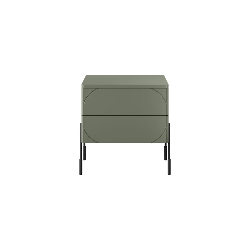 Mekka 49cm W Manufactured Wood Bedside Table, Olive