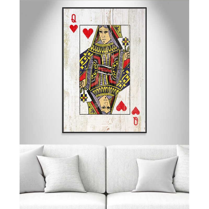 Queen Of Hearts - Floater Frame Print on Canvas, 155cm H x 104cm W x 5.1cm D