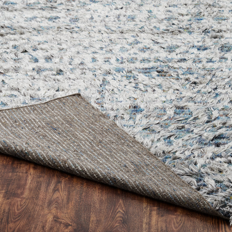 Ilanna Wool Area Rug in Blue/Gray, Rectangle 7'9" x 9'9"