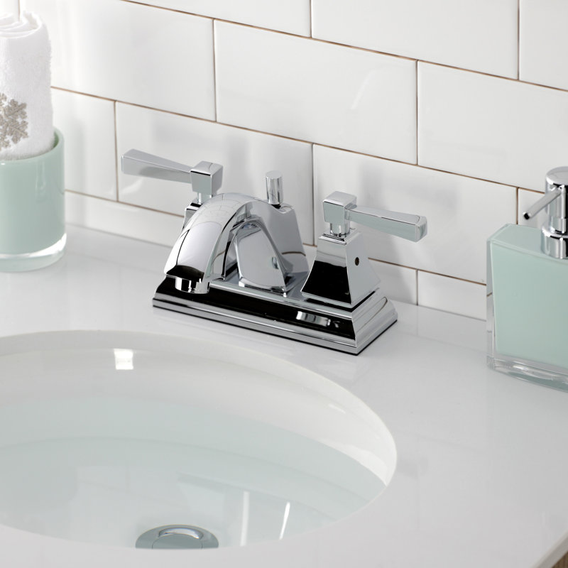 Robinet pour salle de bain avec ensemble de drain central à Concord, Chrome poli