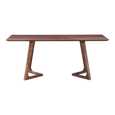 Mid-Century Solid Walnut Dining Table