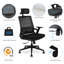 Chaise de bureau ergonomique réglable, chaise d'ordinateur avec hauteur de siège réglable et appui-tête