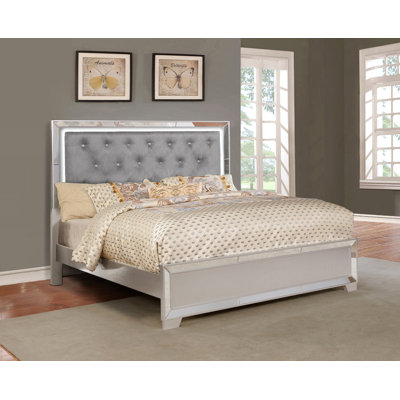 Fazeley Queen Tufted Bed with Lighted Headboard