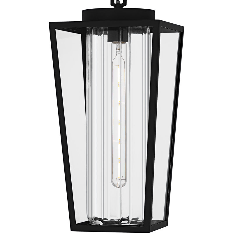 Mistretta 1-Light Matte Black Outdoor Hanging Lantern