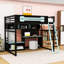 Lit mezzanine double avec bureau, lumières DEL, ports USB et panneau perforé personnalisable-1454549715