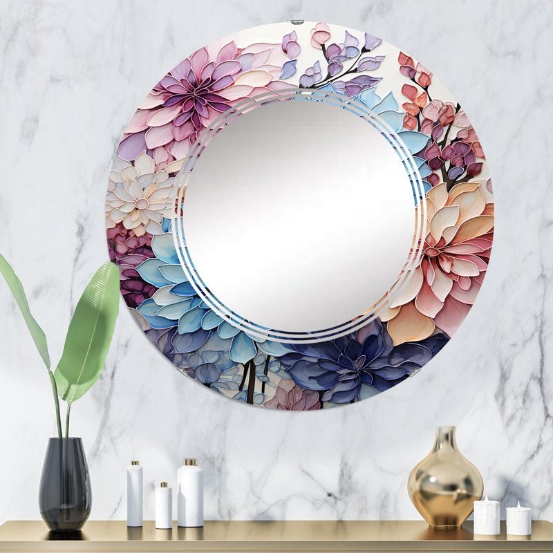 Portsea - Miroir mural moderne rond, 32 po x 32 po