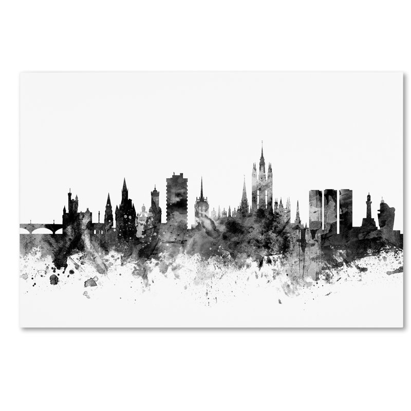 Impression sur toile, "Aberdeen Scotland Skyline" par Michael Tompsett, H 22 po x l 32 po x P 2 po