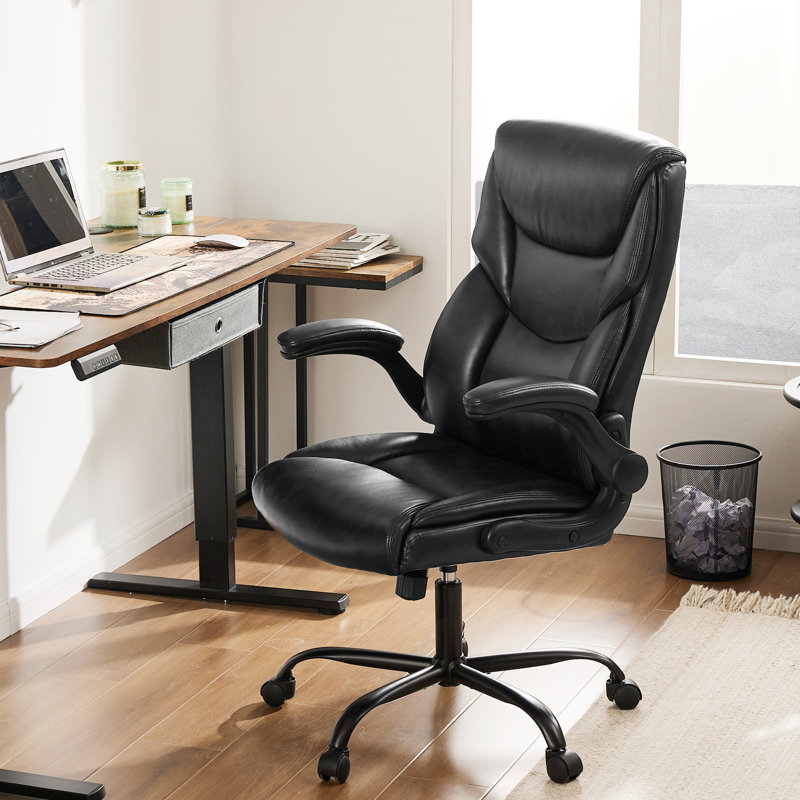 Fauteuil de direction ergonomique en simili cuir Iz, Similicuir noir