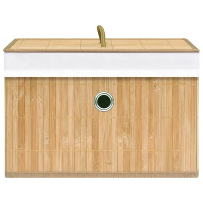 vidaXL Storage Box Bamboo, Fabric Medium Collapsible