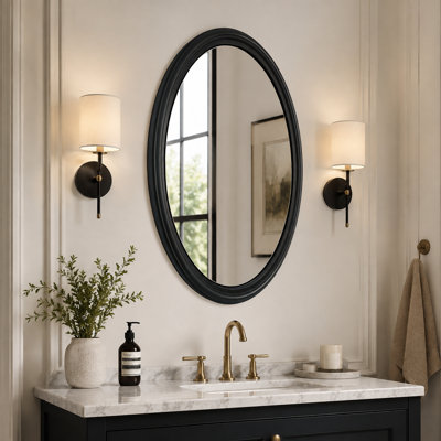 Miroir de salle de bain mural encadré, suspendu vertical ou horizontal, conception décorative légère