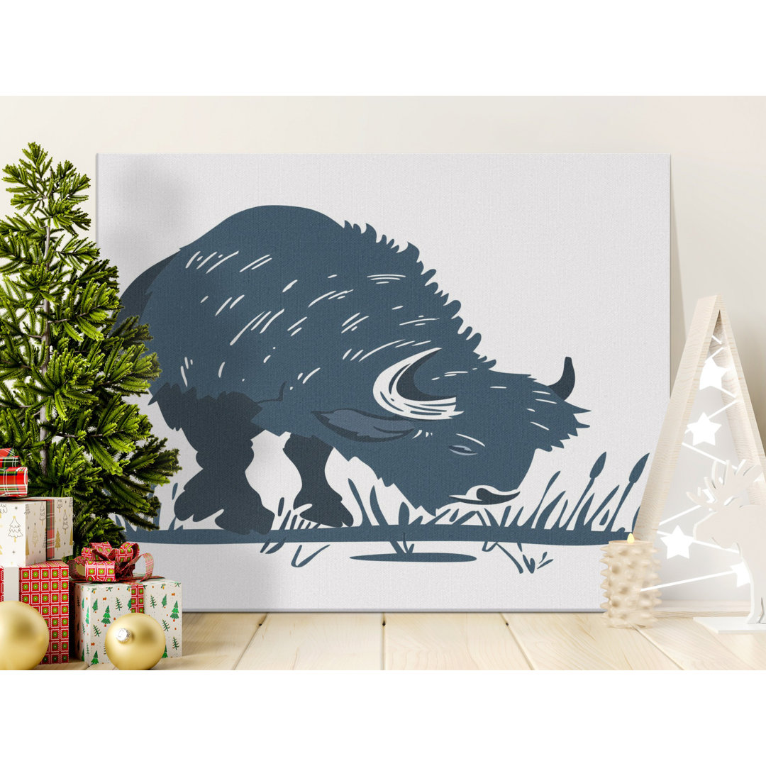 Modern Bison Wildlife Canvas Print