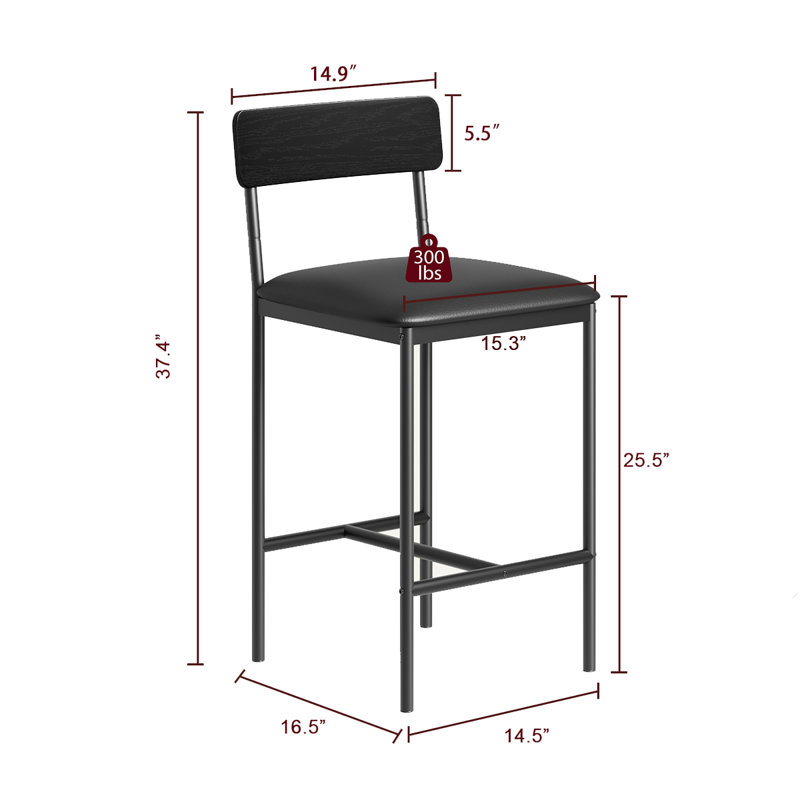 Yasemen Counter Stool with Metal Frame