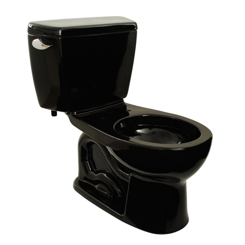 Toilette ronde deux pièces Eco Drake® (siège non inclus), Ébène, Côté gauche
