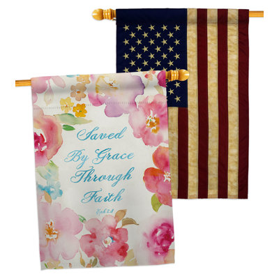Drapeau de maison en polyester 40 x 28 po Grace