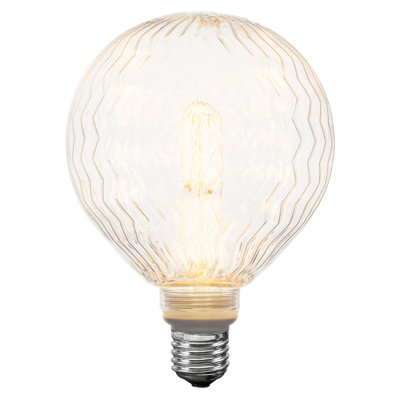 Festive Living RippleLux G125 + T25 LED Filament Indoor/Outdoor Covered Patio Pendent Edison Replacement Bulbs, Warm White 2700K, E26 Medium Base, 4 Watt
