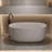 MAYBOSS 47 Inch Freestanding Bathtub, Stone Resin Solid Surface Soaking Tub, Modern Stand Alone Bathtub with Overflow & Pop-up Drain, Beige for Small Bathroom-128517515-128517519