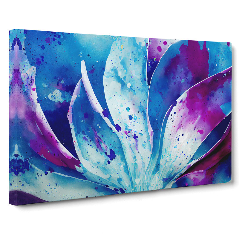 Bluebell Flower Splash Vol.2 Abstract - Wrapped Canvas, 35cm H x 50cm W x 3cm D