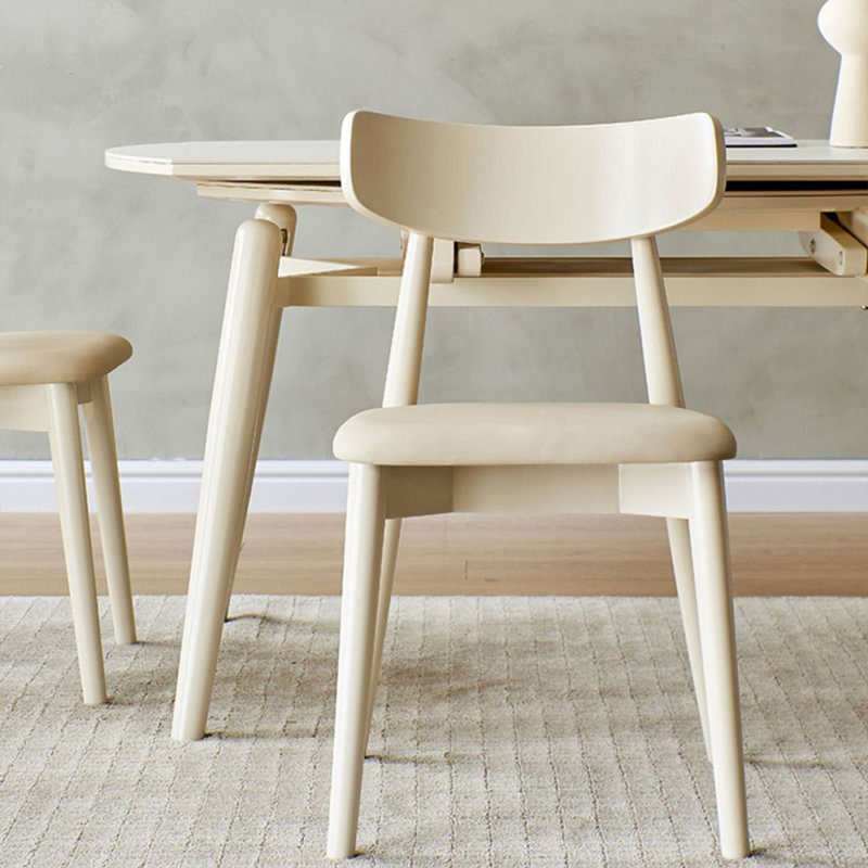 Beige Solid back side Chair(Set of 2)