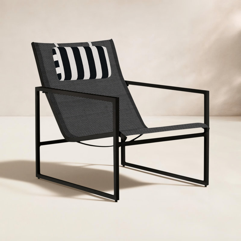 Petit fauteuil Serenata, Pas de soudure, Cabana à rayures minuit, Minuit / toile noire