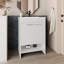 Meuble-lavabo de salle de bain avec lavabo, 2 portes, 2 tablettes, blanc-1328696354