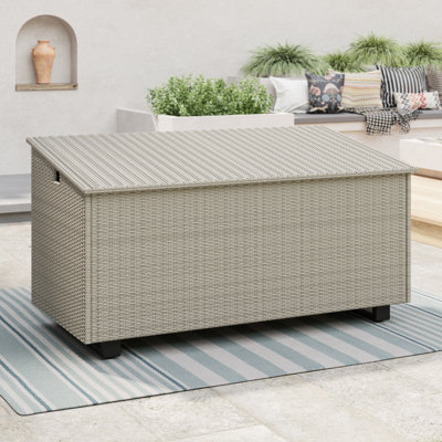Kristiana 204 Gallon Water Resistant Wicker Deck Box