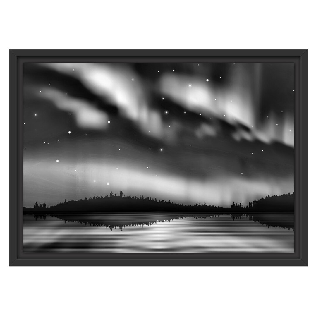 Gerahmtes Wandbild Polarlichter in Alaska