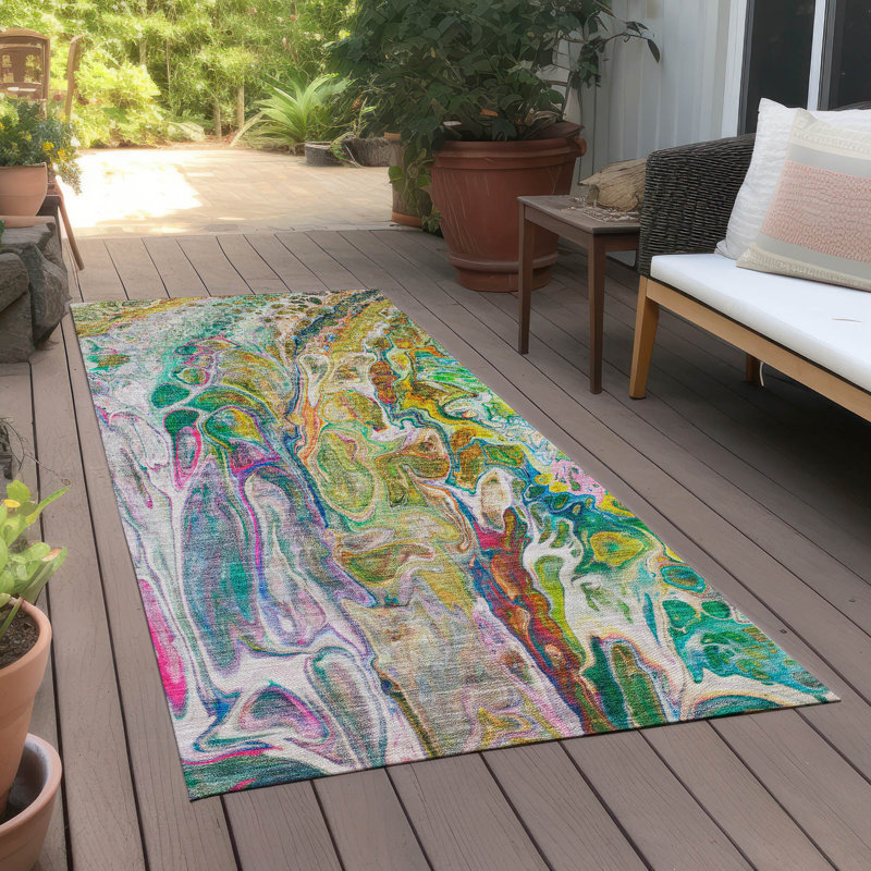 Altair Abstract Indoor / Outdoor Rug, Runner 2'3" x 7'6"