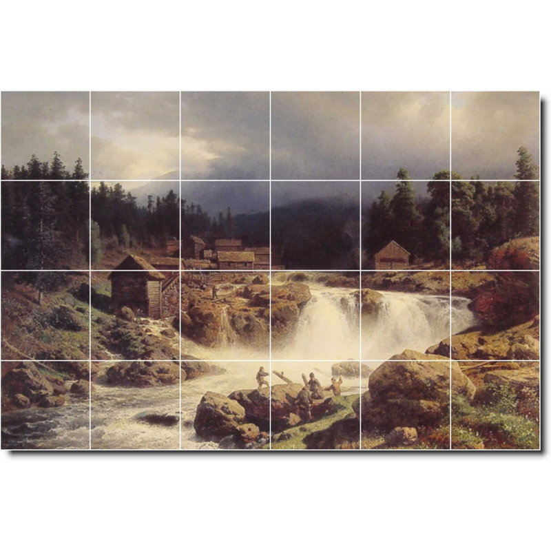 Carreau de peinture murale décorative en céramique 25,5 po x 17 po 4,25 po x 4,25 po, Country 04264