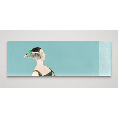 «Elegant Woman in Green Gown», art mural panoramique sur toile