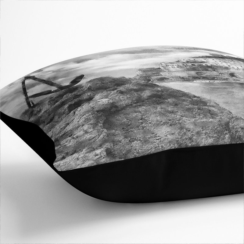 Square Cushion, 40cm H x 40cm W x 15cm D, Black