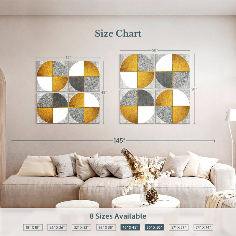 Avery Geometric Circle Quarters, 45" H x 45" W