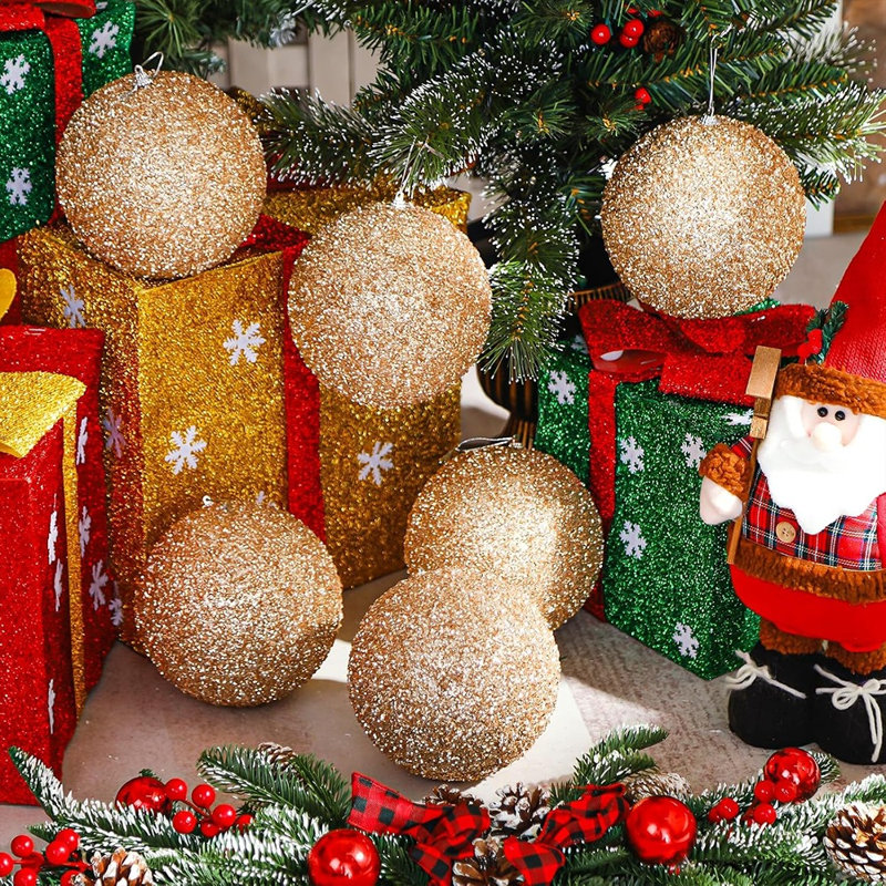 Boules de Noël champagne or pour décoration d'arbre de fête