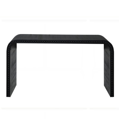 Curved Waterfall-style wood Console Table