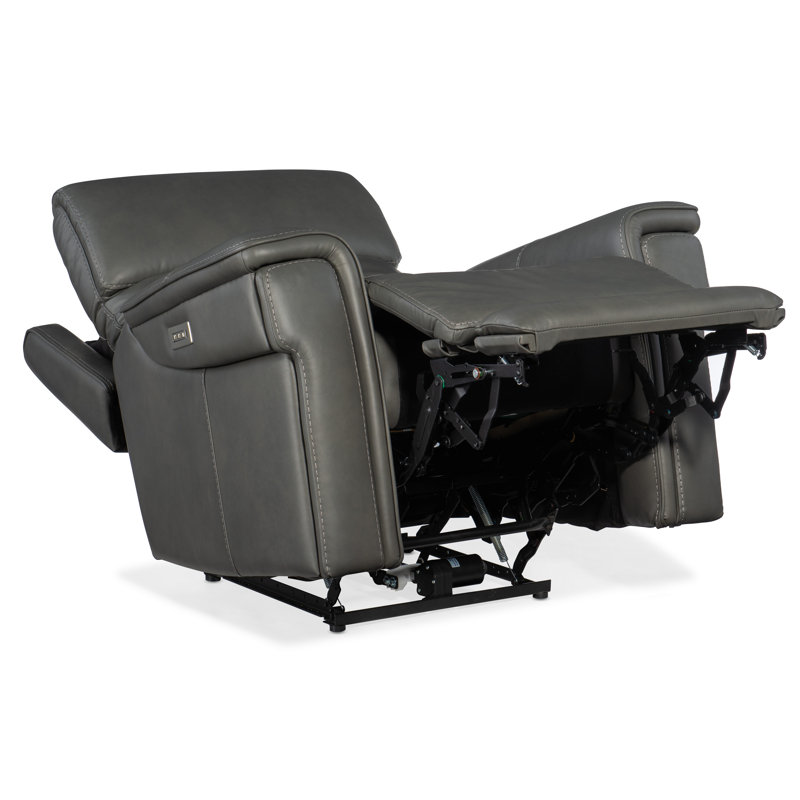 MS Recliner, Gray Genuine Leather