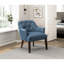 Chaise en contreplaqué bleu avec revêtement texturé et finition moderne en bois massif
