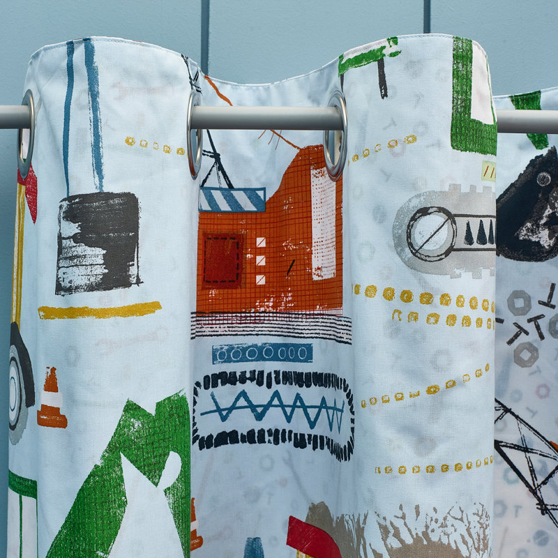 Digger Dreams Fully Reversible Eyelet Curtains