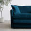 Tissu moderne - chenille bleue, 2 avec 4 coussins, structure en bois massif, canapé en chenille rembourré et respirant pour le salon, rembourrage en éponge, bois élégant et confortable