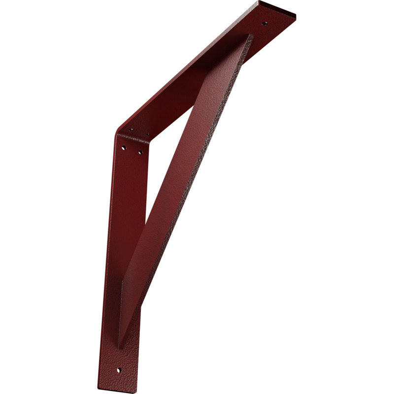 Support traditionnel en acier, H 14 po x l 2 po x P 14 po, Rouge vif martelé