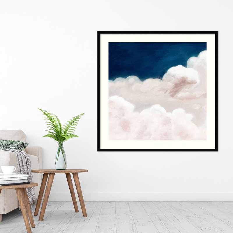 «Cloudy Night I», reproduction d'art sur papier encadré, Papier encadré noir, H 19 po x l 19 po