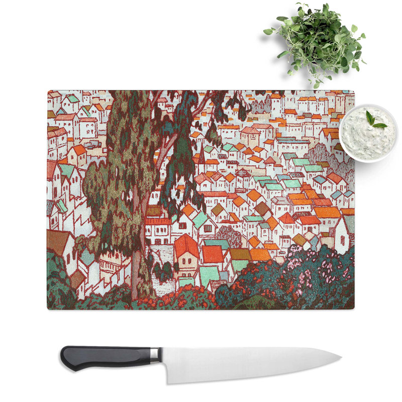 Tempered Glass Tree to the Mountain by Toshi Yoshida Chopping Board, 39 cm x 28.5 cm