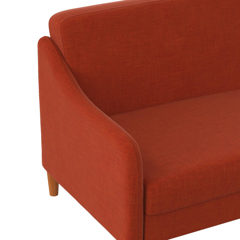 2 Seater Linen Blend Sofa, Persimmon Orange