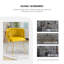 Ensemble de 2 chaises de salle à manger, chaises en velours avec pieds en métal doré, chaises d'appoint capitonnées pour le salon et la salle à manger modernes (jaune)-622958950