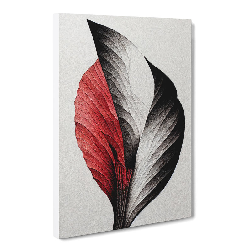 Clingmans Stippling Leaf - Wrapped Canvas Print, 50cm H x 35cm W