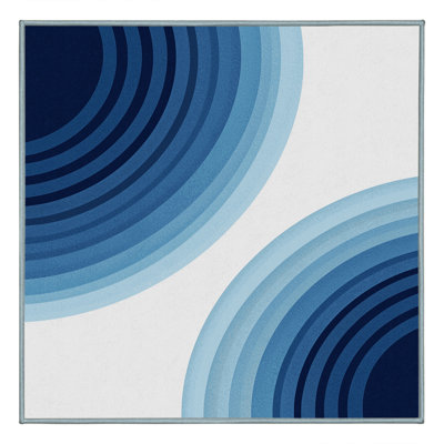 Machine Washable Ottoline Contemporary Arc Rug in Gray – SkyBlue Binding
