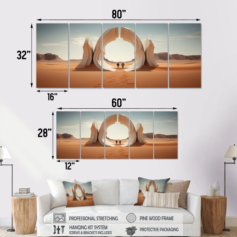 «Gate To Space», art mural sur toile 5 pièces, H 32 po x l 80 po