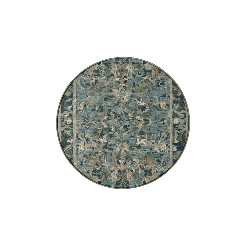 Tapis vert soyeux et moelleux, Rond 5 pi