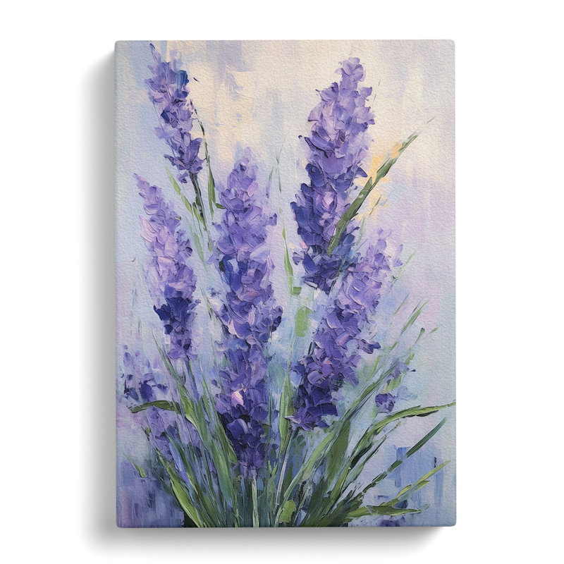 Lavender Flower Gestural - Wrapped Canvas, 50cm H x 35cm W x 3cm D